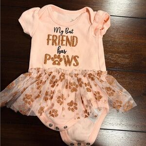 Baby Starters Pink Onesie with Glitter Design